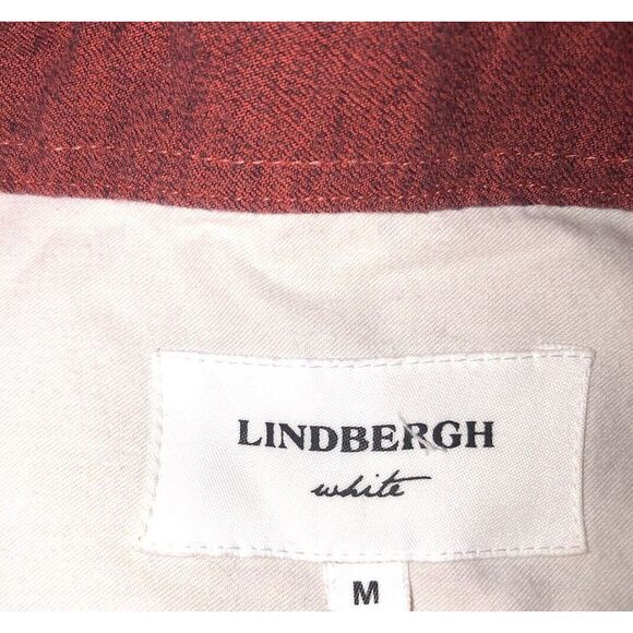 Lindbergh White Men's M Orange Heather Button Down Shirt Preppy Academia City - Picture 4 of 10
